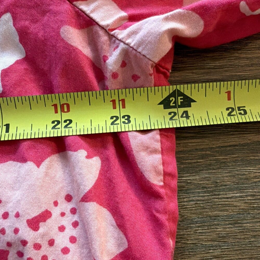 Free Assembly Pink Cotton Button Front Blouse Women's XL Coastal Bright Shirt - Picture 7 of 9